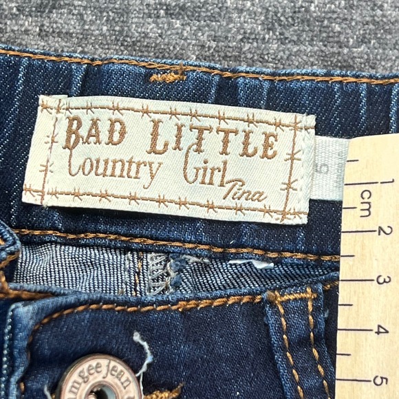 Bad‎ Little Country Girl Ultra Skinny Jeans Dark Wash Distressed Raw Hem - Picture 3 of 7